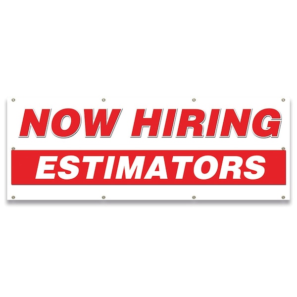 Now Hiring Estimators Banner Apply Inside Accepting Application Single Sided